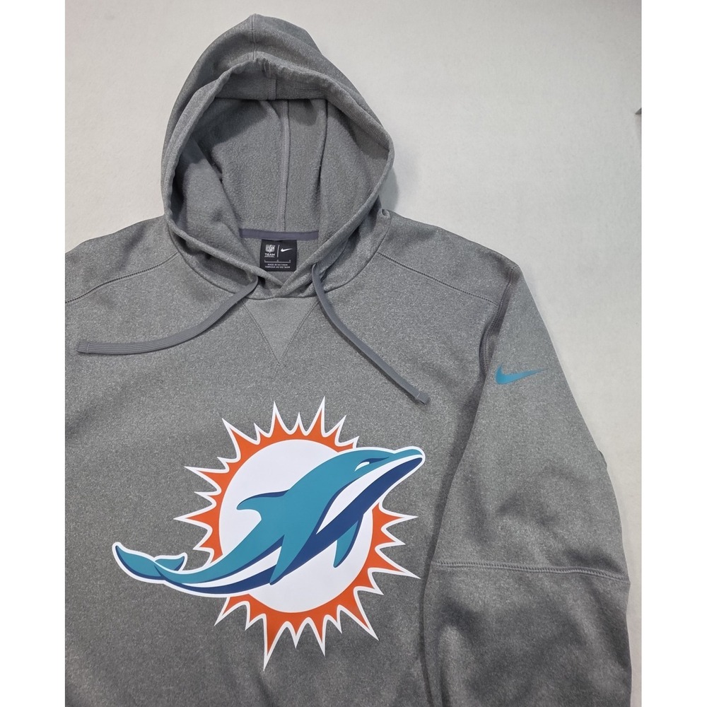 Nike Miami Dolphins Hoodie Mens L LIMITED USE Sweatshirt Pullover Team Apparel
